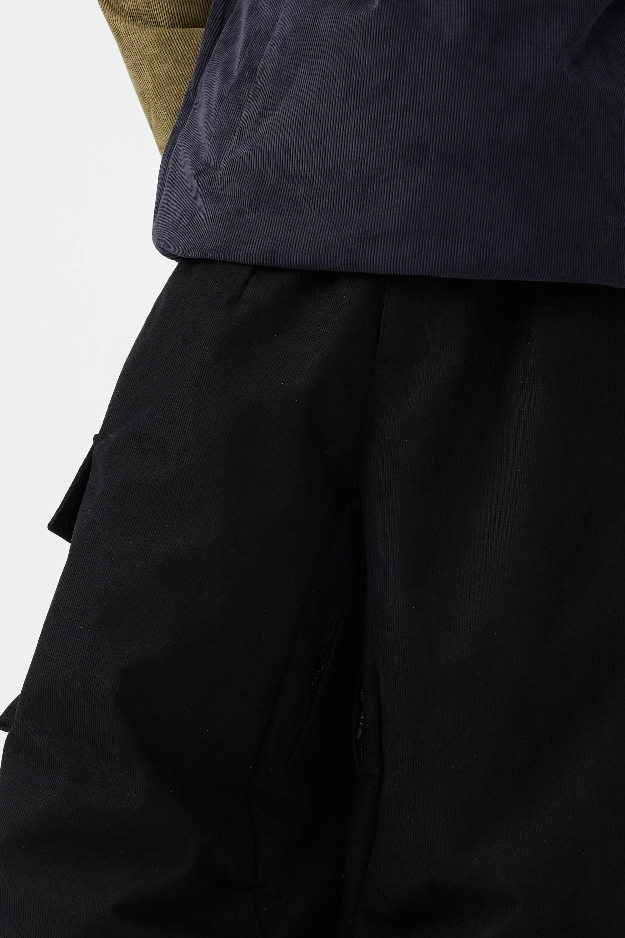 Men's Black Baggy Structured Ski Pants Corduroy Snow Pants Secondary image