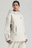 Women's Off White Side-Zip Vented Ski Anorak Fully-Sealed Insulated Snow Anorak