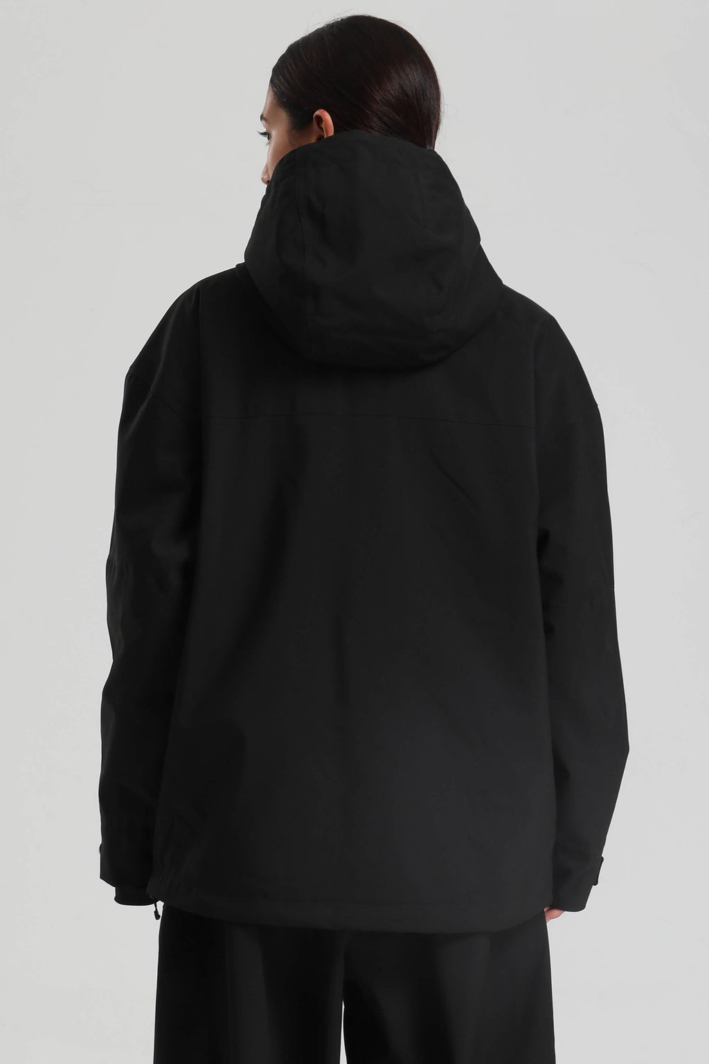 Women's Black Side-Zip Vented Ski Anorak Fully-Sealed Insulated Snow Anorak
