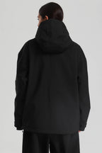 Women's Black Side-Zip Vented Ski Anorak Fully-Sealed Insulated Snow Anorak