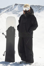 Women's Light Gray Side-Zip Vented Ski Anorak Fully-Sealed Insulated Snow Anorak