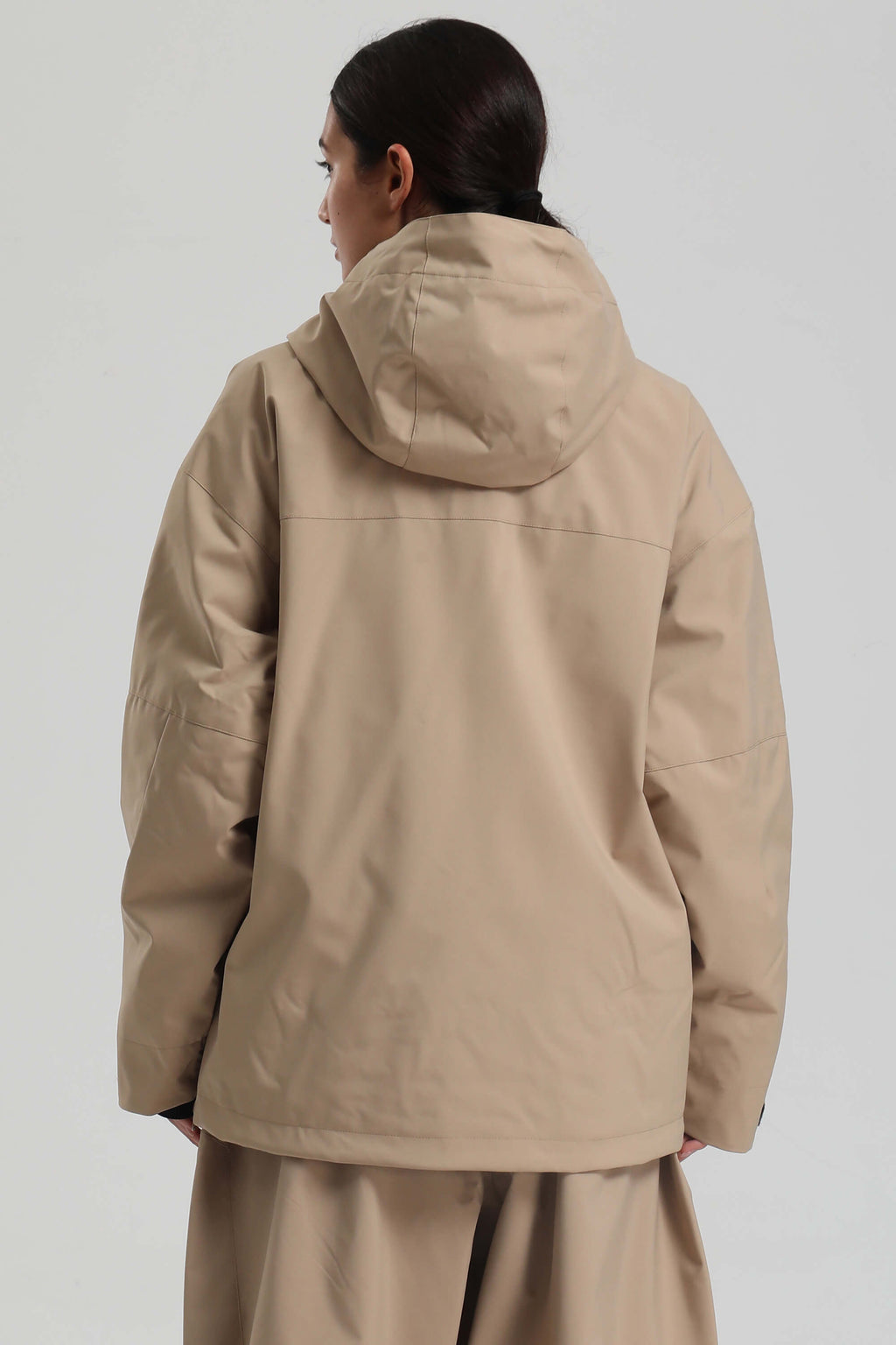 Women's Khaki Side-Zip Vented Ski Anorak Fully-Sealed Insulated Snow Anorak