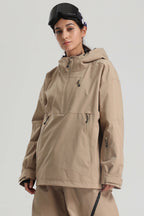 Women's Pink Gradient Side-Zip Vented Ski Anorak Fully-Sealed Insulated Snow Anorak