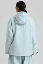 Women's Ice Blue Side-Zip Vented Ski Anorak Fully-Sealed Insulated Snow Anorak