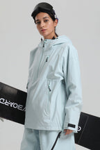 Women's Black Side-Zip Vented Ski Anorak Fully-Sealed Insulated Snow Anorak