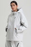 Women's Light Gray Side-Zip Vented Ski Anorak Fully-Sealed Insulated Snow Anorak