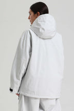Women's Light Gray Side-Zip Vented Ski Anorak Fully-Sealed Insulated Snow Anorak
