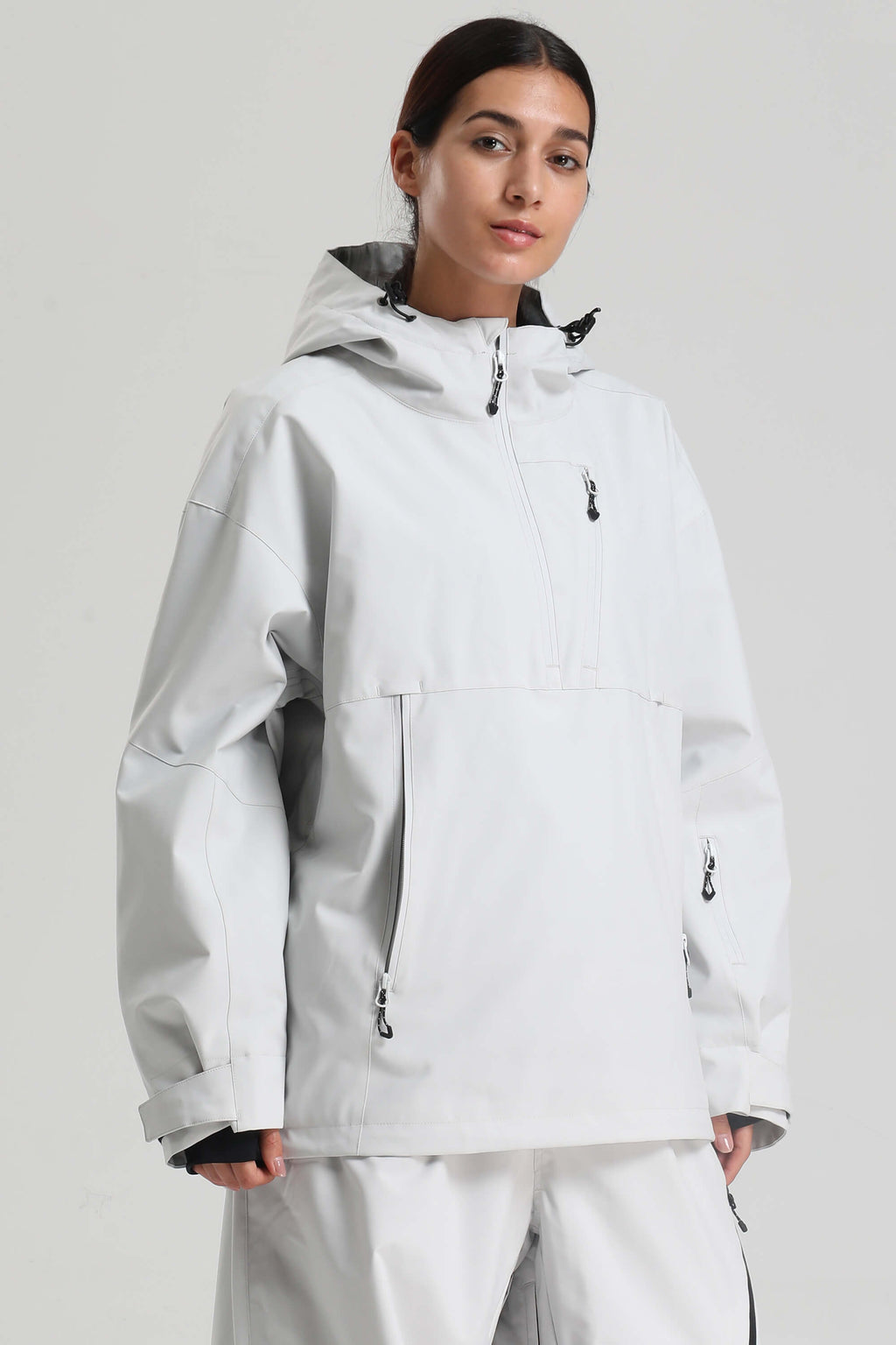 Women's Pink Gradient Side-Zip Vented Ski Anorak Fully-Sealed Insulated Snow Anorak