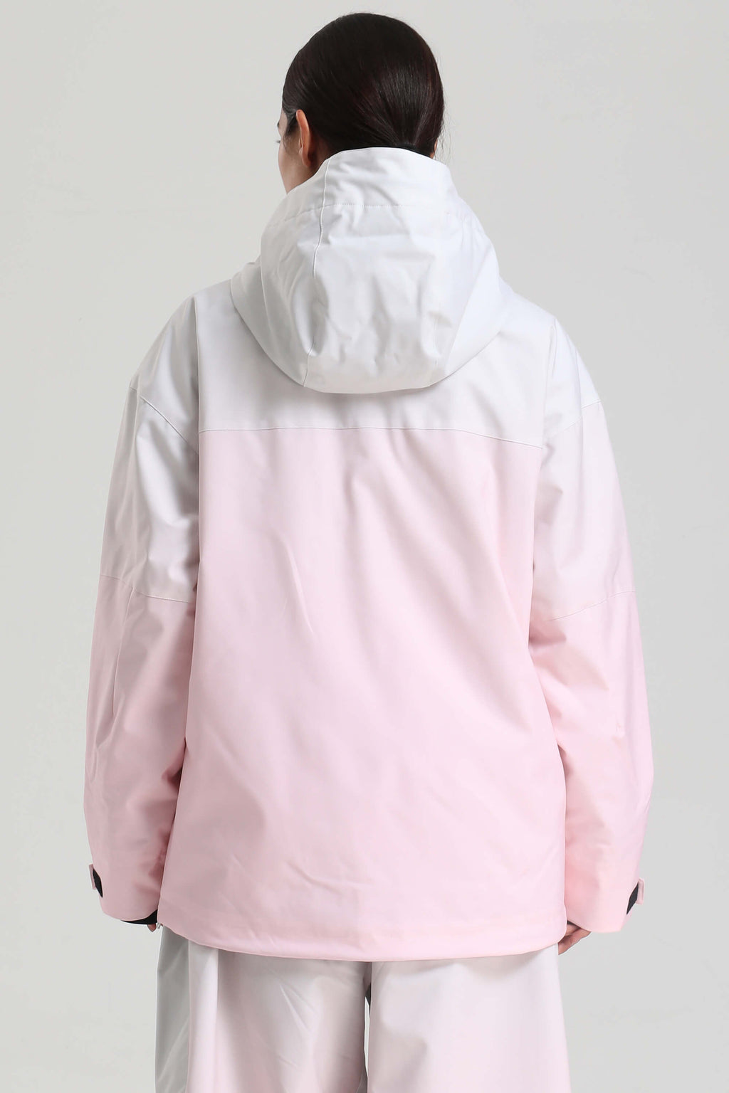 Women's Pink Gradient Side-Zip Vented Ski Anorak Fully-Sealed Insulated Snow Anorak
