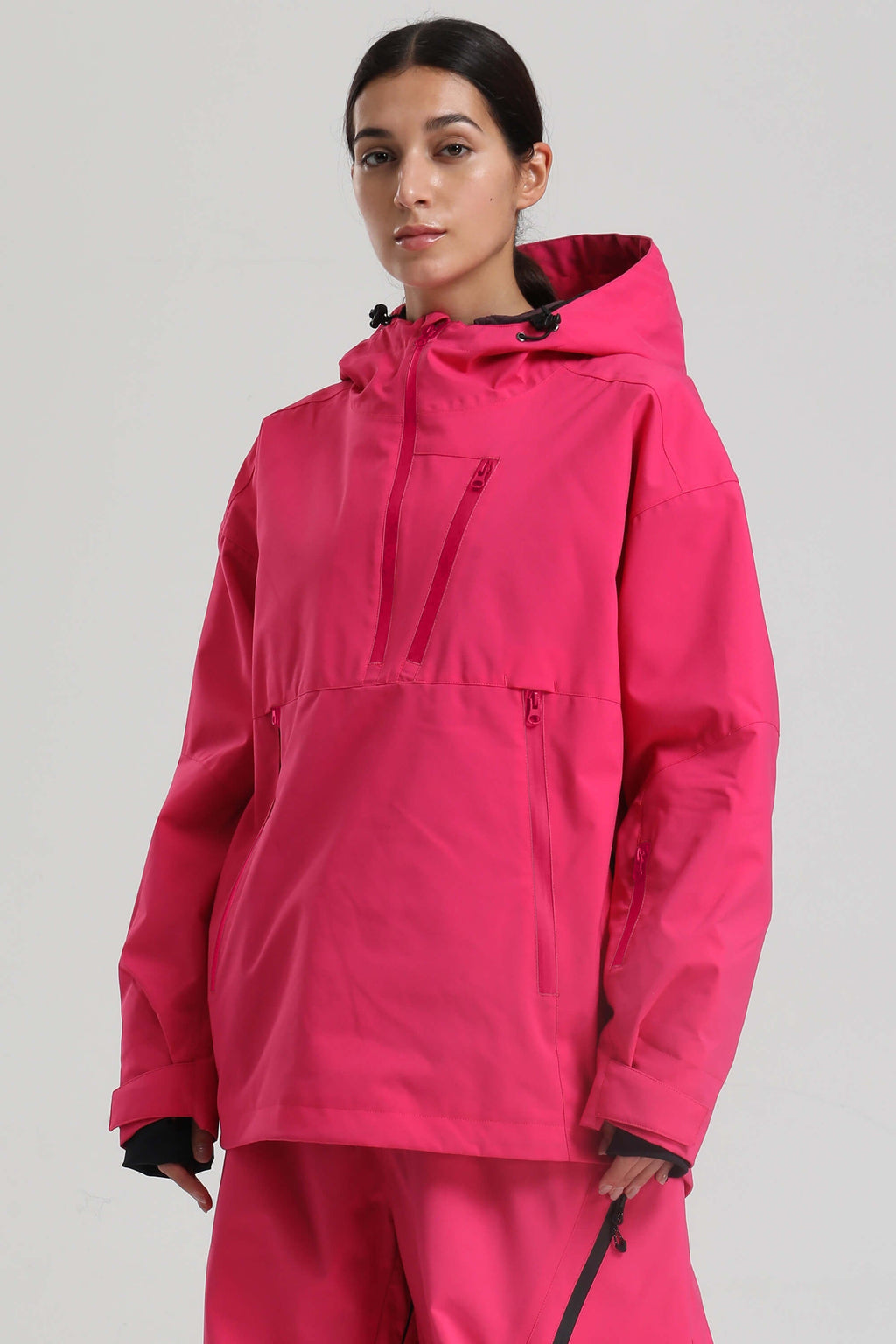 Women's Rose Side-Zip Vented Ski Anorak Fully-Sealed Insulated Snow Anorak