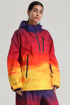 Women's Black Side-Zip Vented Ski Anorak Fully-Sealed Insulated Snow Anorak