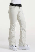 Navy Blue Slim-Fit Flared Hem Ski Pants Waterproof Snow Pants