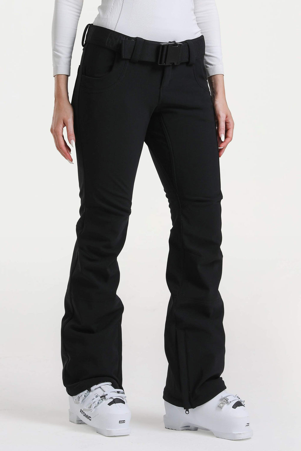 Khaki Slim-Fit Flared Hem Ski Pants Waterproof Snow Pants