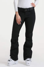 Red Slim-Fit Flared Hem Ski Pants Waterproof Snow Pants