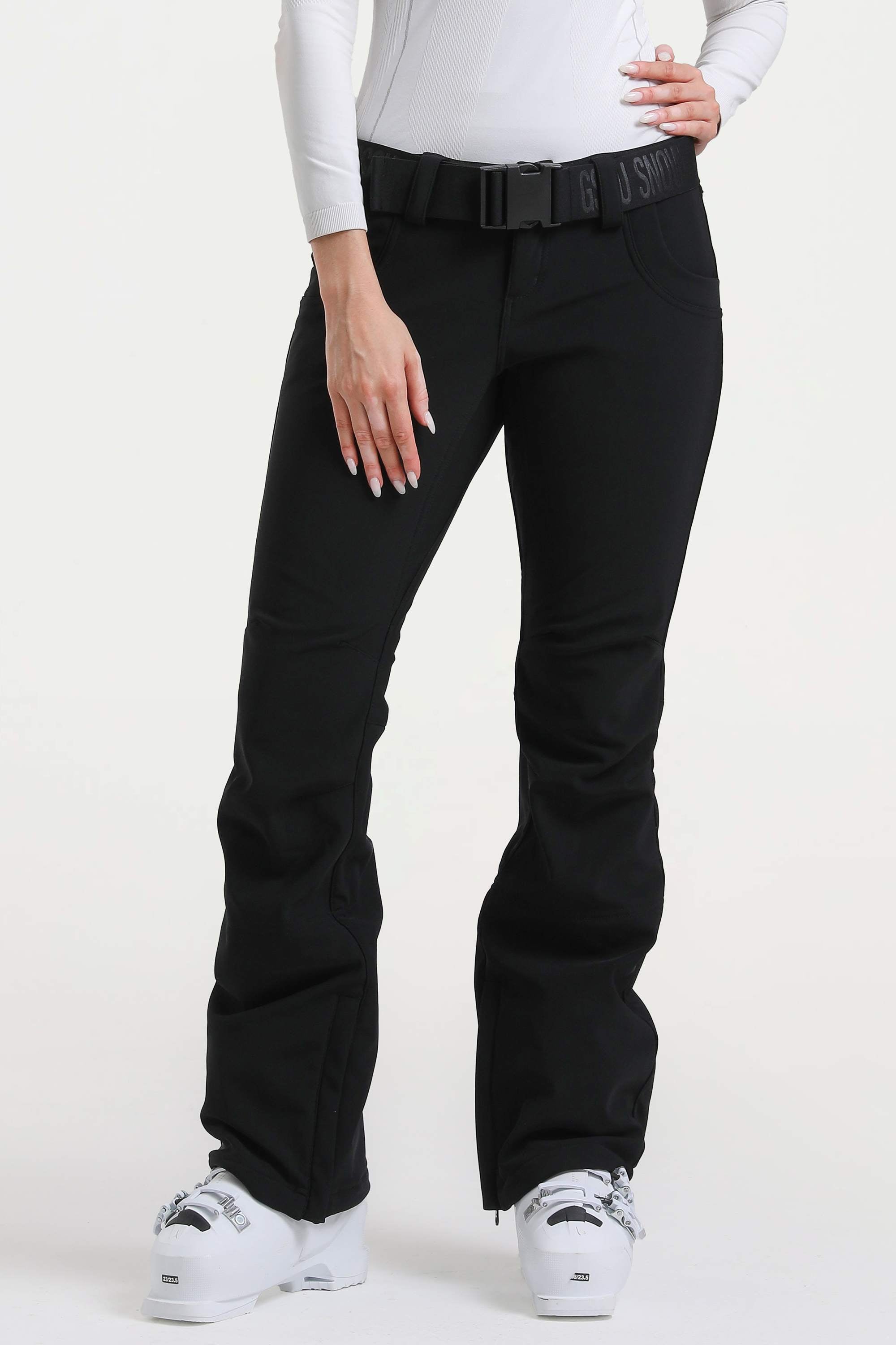 Navy Blue Slim-Fit Flared Hem Ski Pants Waterproof Snow Pants