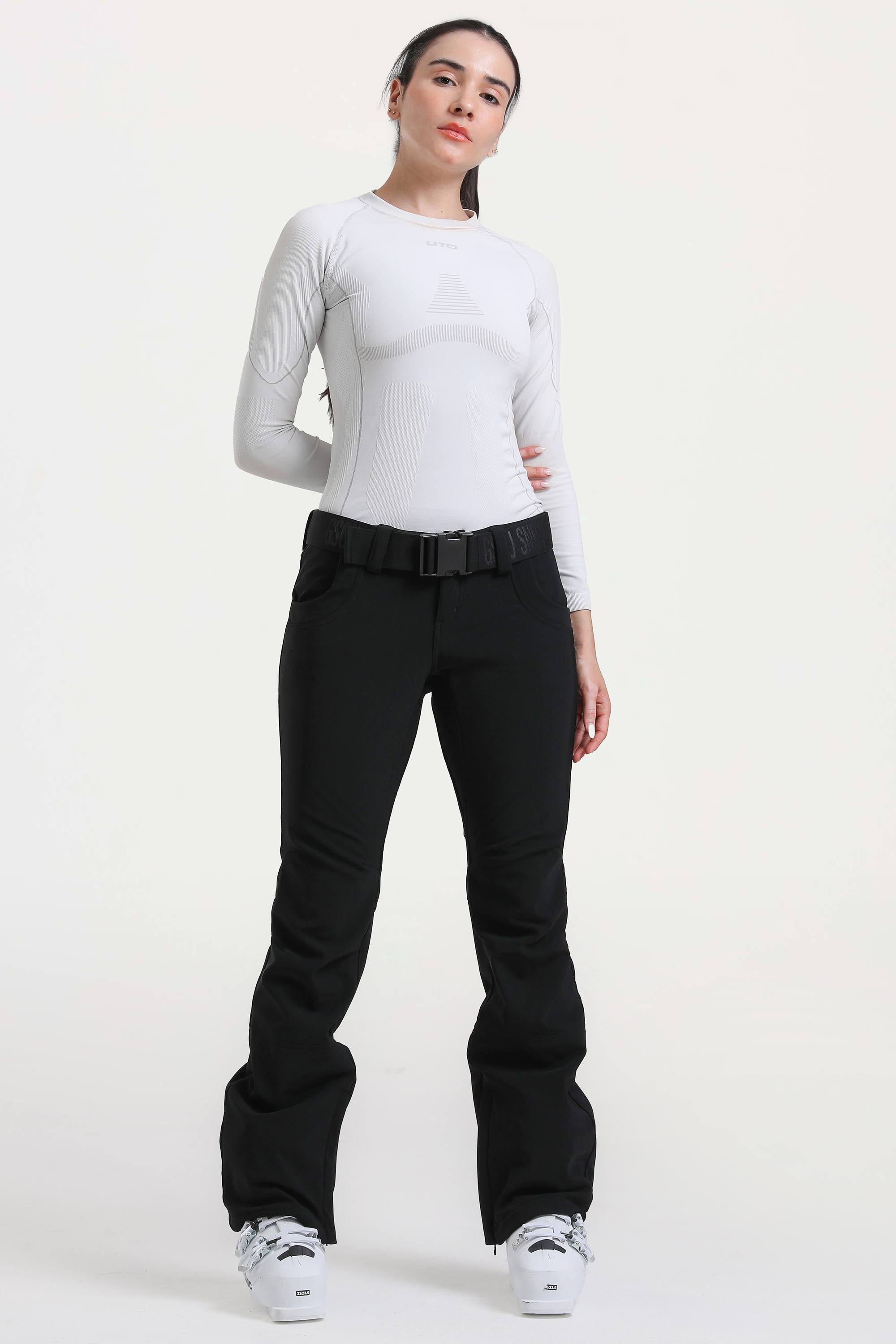 Off White Slim-Fit Flared Hem Ski Pants Waterproof Snow Pants