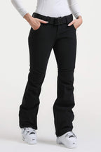 Khaki Slim-Fit Flared Hem Ski Pants Waterproof Snow Pants