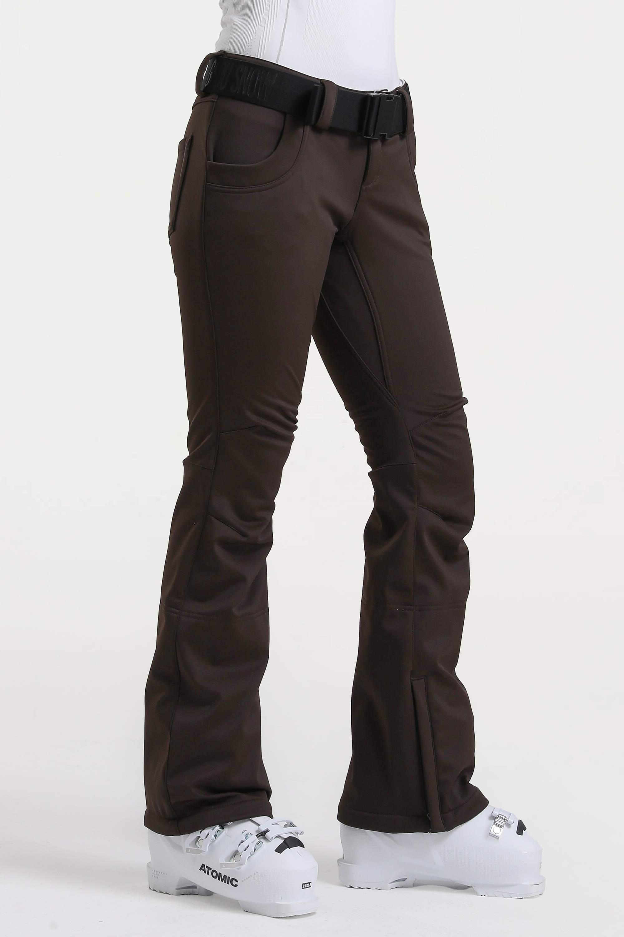 Dark Brown Slim-Fit Flared Hem Ski Pants Waterproof Snow Pants Main image