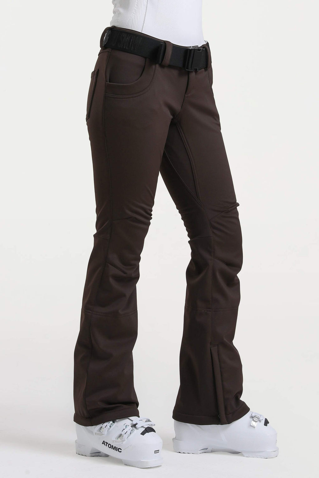 Navy Blue Slim-Fit Flared Hem Ski Pants Waterproof Snow Pants
