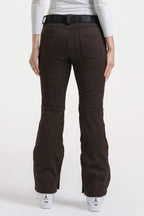Dark Brown Slim-Fit Flared Hem Ski Pants Waterproof Snow Pants