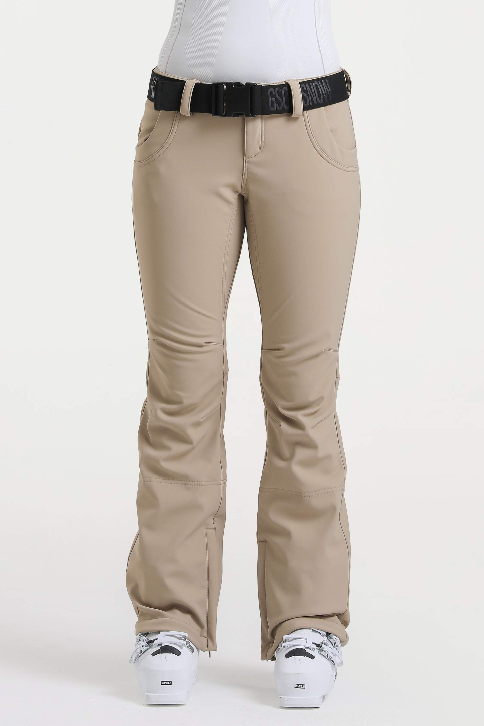 Navy Blue Slim-Fit Flared Hem Ski Pants Waterproof Snow Pants