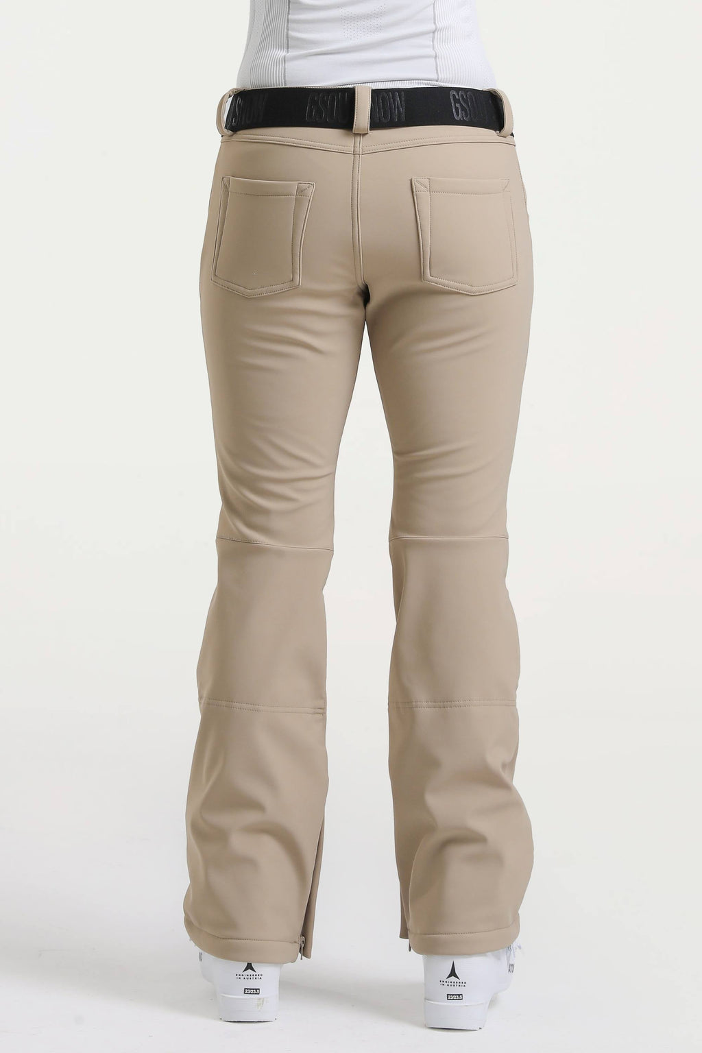 Khaki Slim-Fit Flared Hem Ski Pants Waterproof Snow Pants
