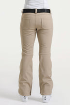 Khaki Slim-Fit Flared Hem Ski Pants Waterproof Snow Pants