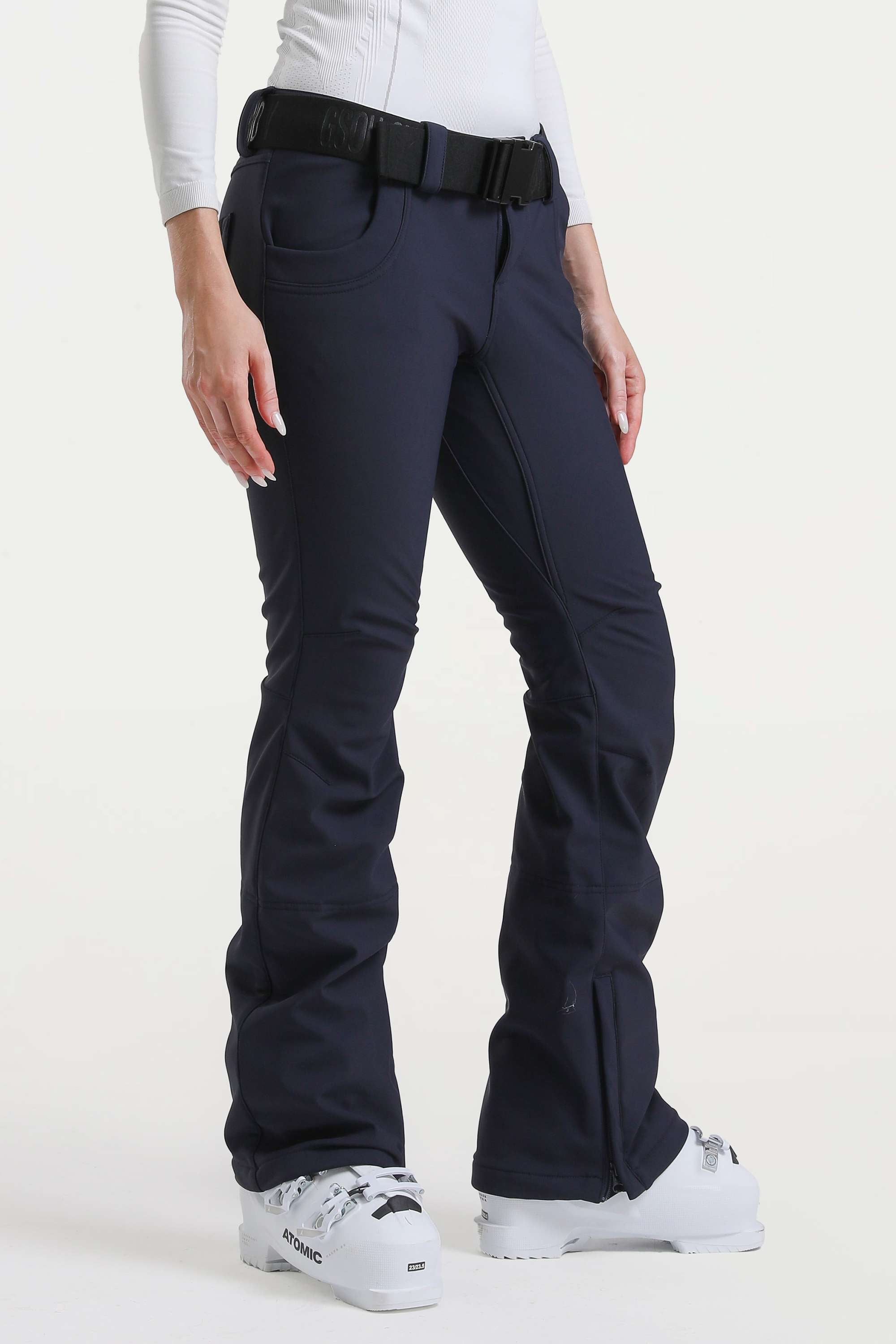Navy Blue Slim-Fit Flared Hem Ski Pants Waterproof Snow Pants Main image