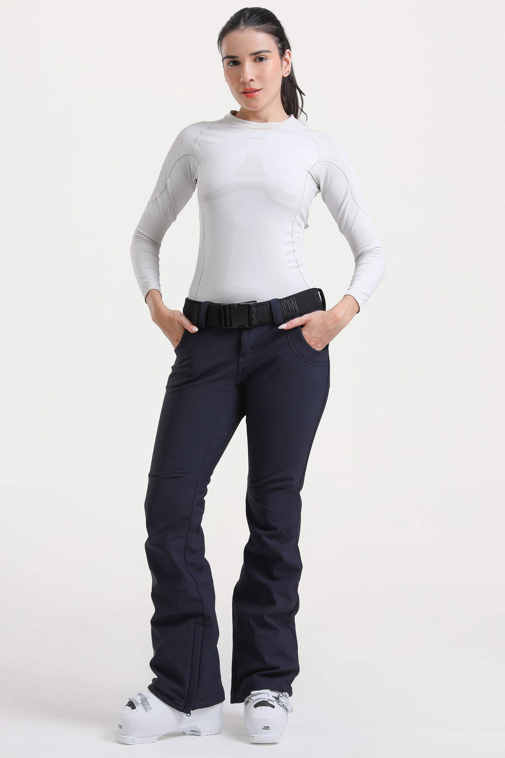 Off White Slim-Fit Flared Hem Ski Pants Waterproof Snow Pants