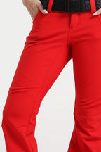 Black Slim-Fit Flared Hem Ski Pants Waterproof Snow Pants