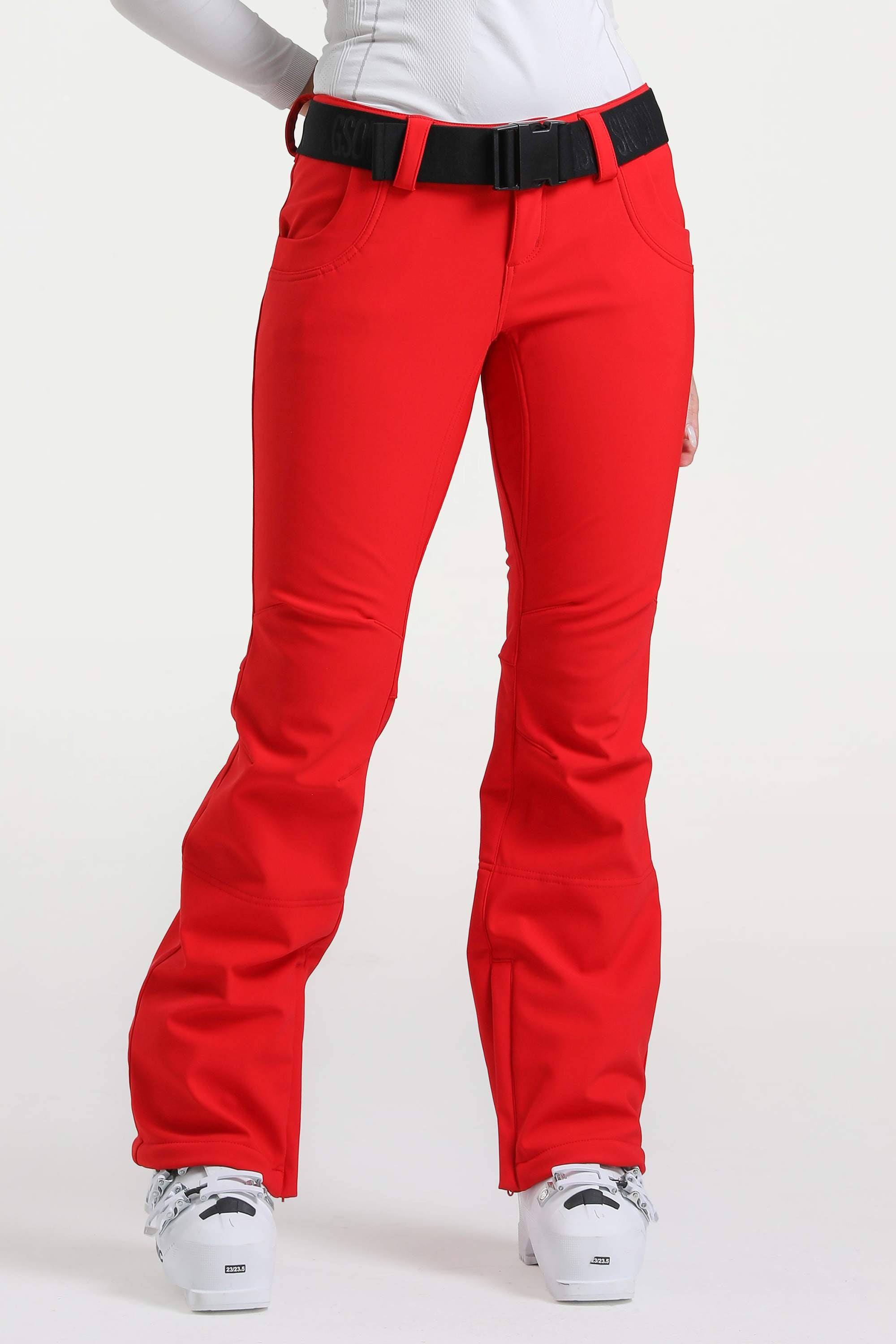 Khaki Slim-Fit Flared Hem Ski Pants Waterproof Snow Pants