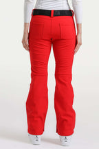 Khaki Slim-Fit Flared Hem Ski Pants Waterproof Snow Pants