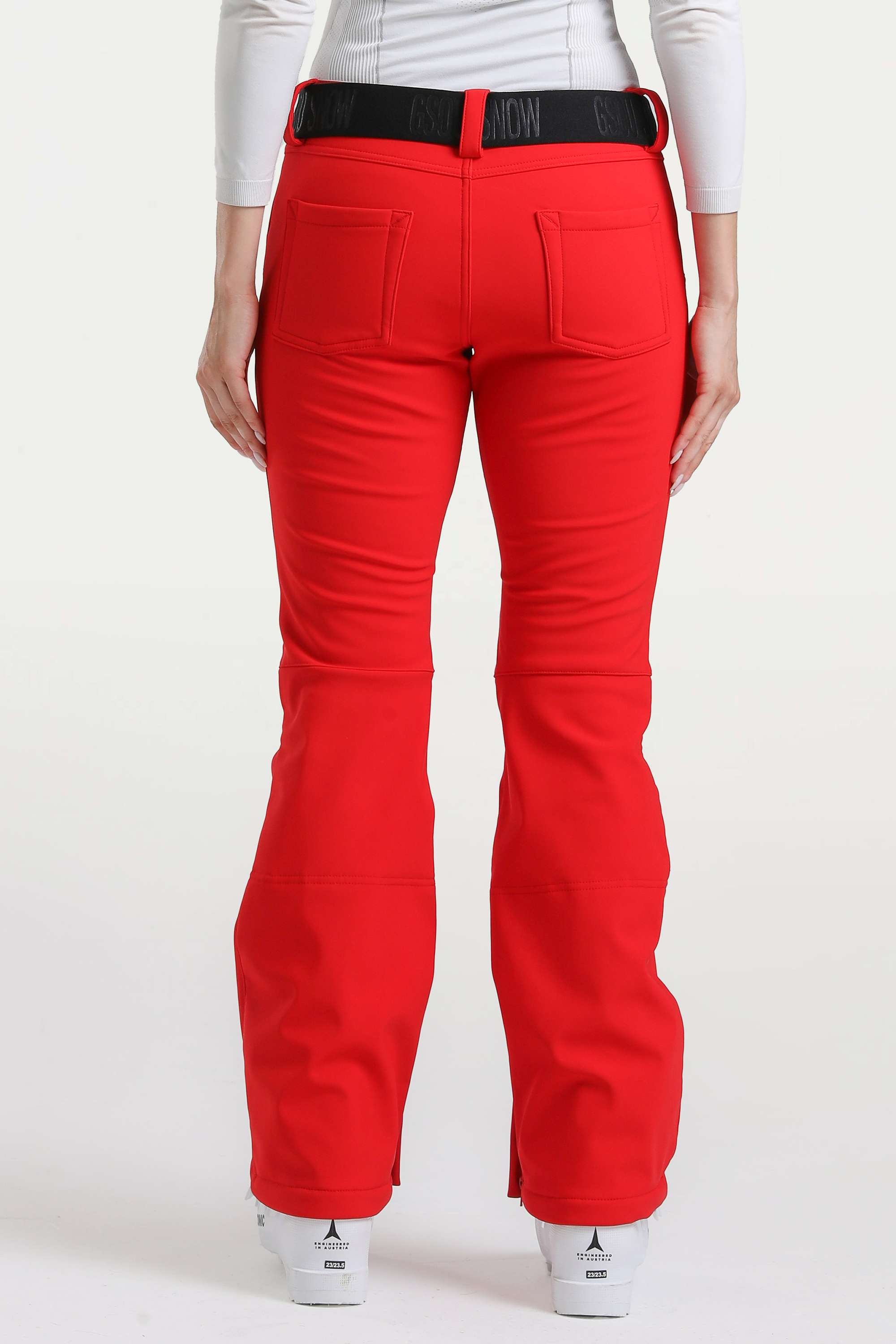Black Slim-Fit Flared Hem Ski Pants Waterproof Snow Pants