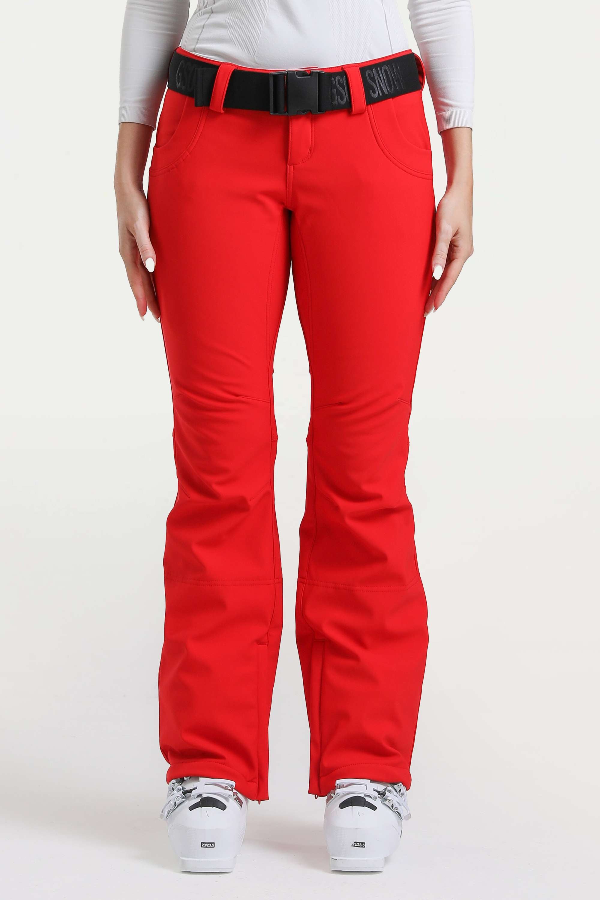 Navy Blue Slim-Fit Flared Hem Ski Pants Waterproof Snow Pants