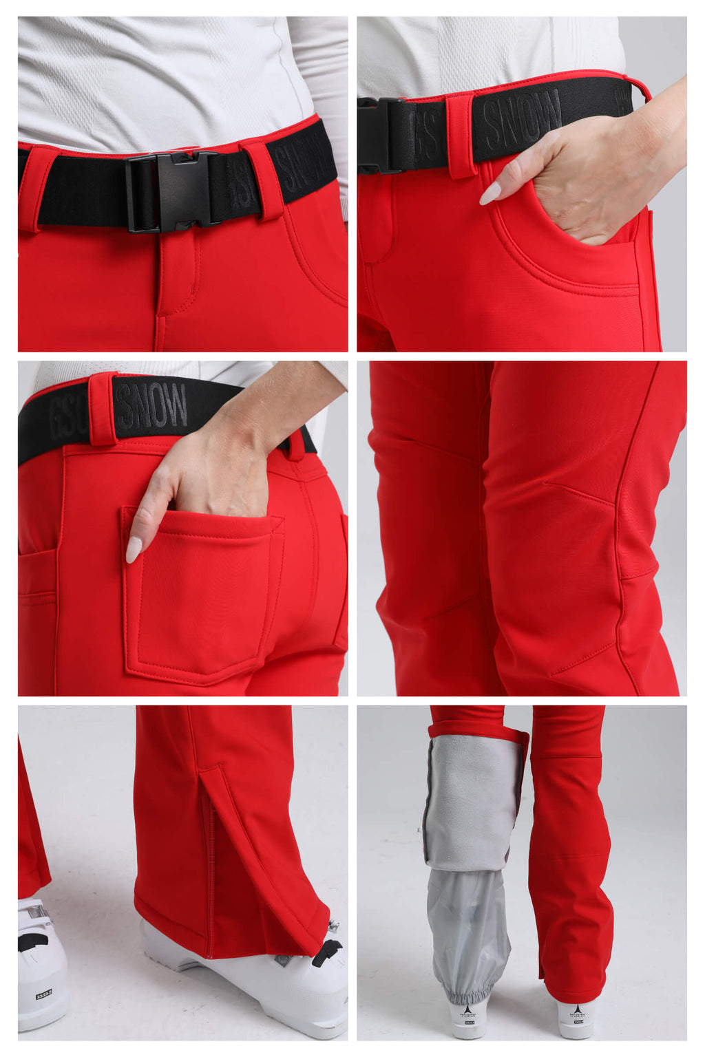 Navy Blue Slim-Fit Flared Hem Ski Pants Waterproof Snow Pants