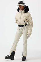 Women's Pink Durable Mini-Flare Leggings One-Piece Ski Suit Snowboard Suit