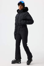 Women's Pink Durable Mini-Flare Leggings One-Piece Ski Suit Snowboard Suit