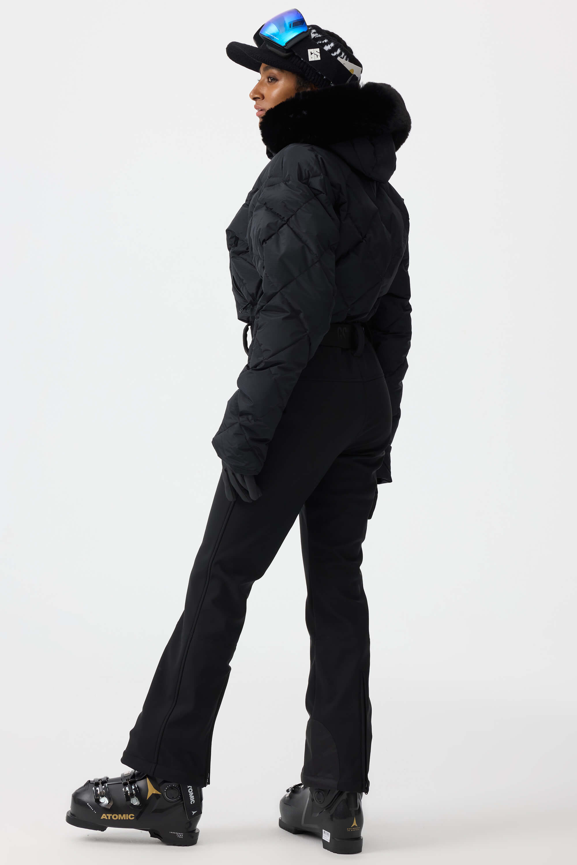 Women's Pink Durable Mini-Flare Leggings One-Piece Ski Suit Snowboard Suit