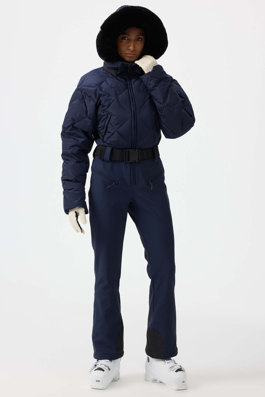 Women's Pink Durable Mini-Flare Leggings One-Piece Ski Suit Snowboard Suit