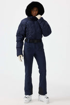 Women's Pink Durable Mini-Flare Leggings One-Piece Ski Suit Snowboard Suit