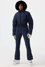 Women's Pink Durable Mini-Flare Leggings One-Piece Ski Suit Snowboard Suit