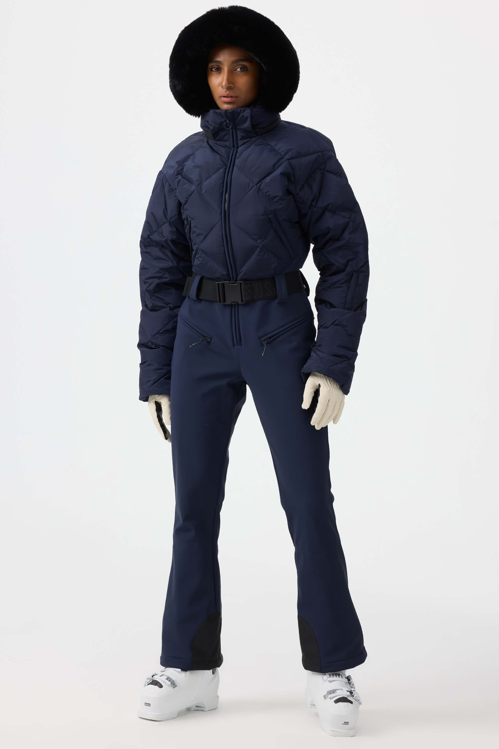 Women's Pink Durable Mini-Flare Leggings One-Piece Ski Suit Snowboard Suit