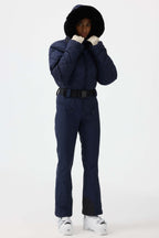 Women's Beige Durable Mini-Flare Leggings One-Piece Ski Suit Snowboard Suit