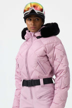 Women's Pink Durable Mini-Flare Leggings One-Piece Ski Suit Snowboard Suit