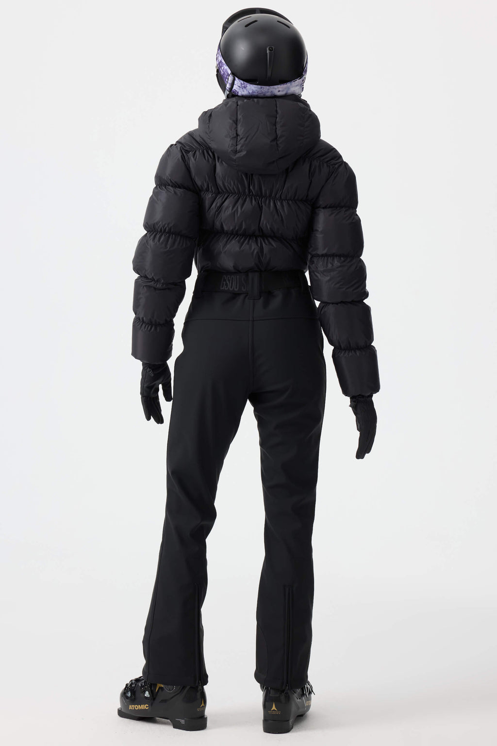 Women's White Stain-Resistant Down One-Piece Ski Suit Snowboard Suit