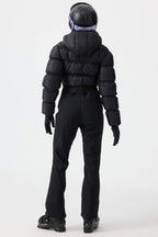 Women's White Stain-Resistant Down One-Piece Ski Suit Snowboard Suit