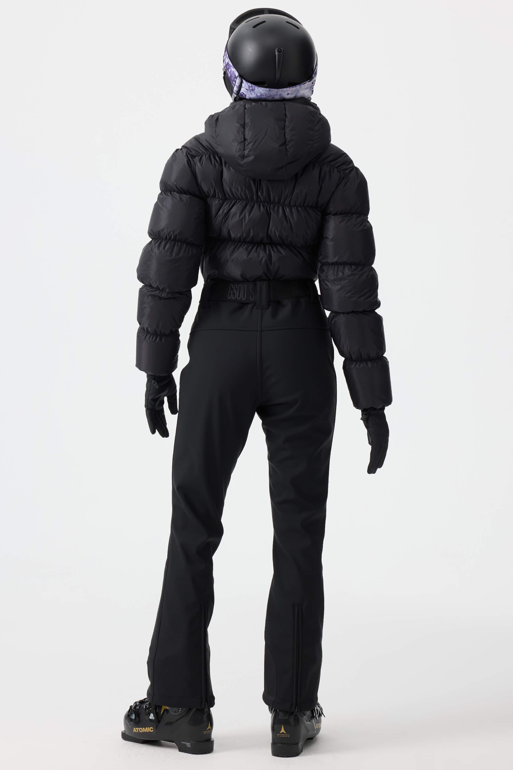 Women's White Stain-Resistant Down One-Piece Ski Suit Snowboard Suit