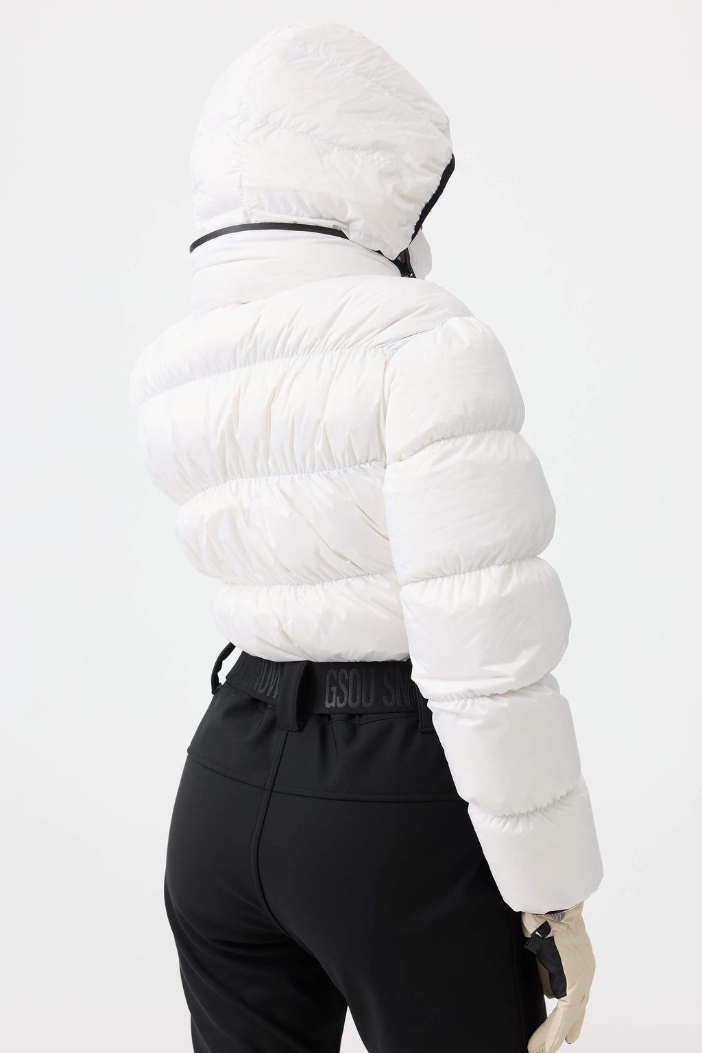 Women's White Stain-Resistant Down One-Piece Ski Suit Snowboard Suit