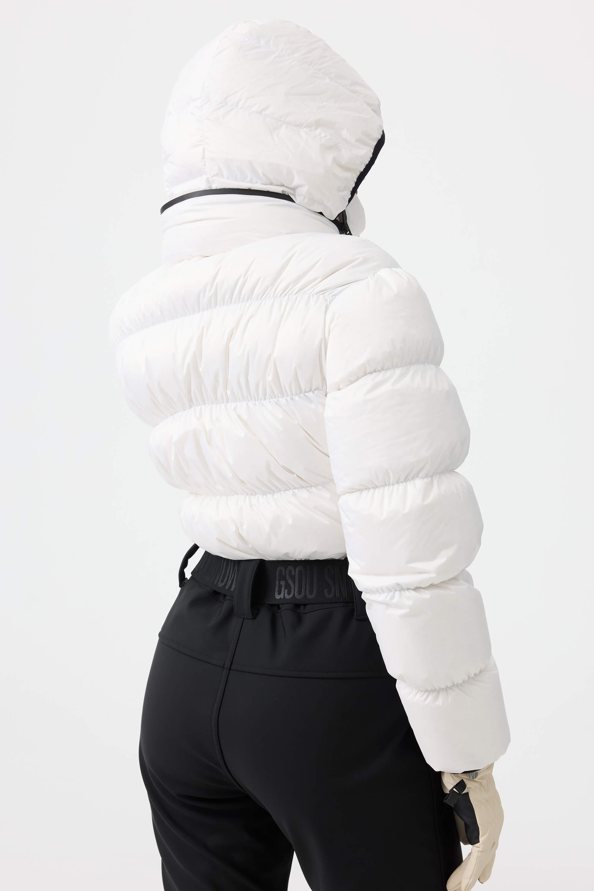 Women's White Stain-Resistant Down One-Piece Ski Suit Snowboard Suit