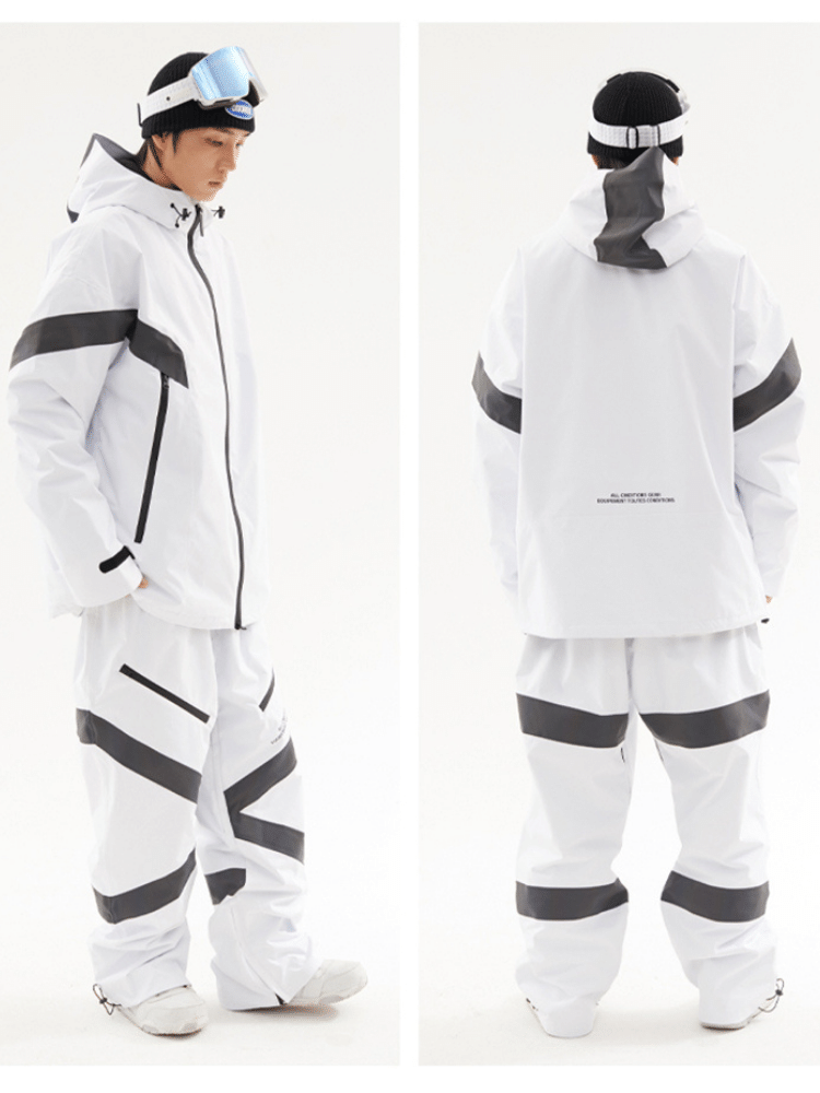 3L Adventure Reflective Men's Snowboard Jacket and Pants Snow Suit - Doorek